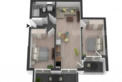 Apartament cu 3 camere decomandat în Central