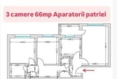Aparatorii Patriei metrou - 3 camere , 2 bai , imobil reabilitat Aparatorii Patriei metrou - 3 camere , 2 bai , imobil reabilitat - 8