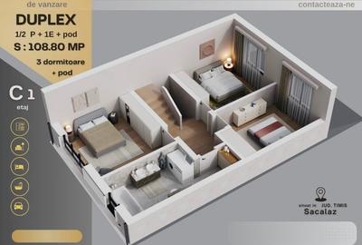 Duplex 1/2 - Finisaje premium, P+1+M, 160mpU, 290 mpT - 3