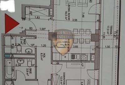 Apartament 3 cam, Tomis Plus, balcon, terasa, vedere spre lac, Centrala, A./C. - 3