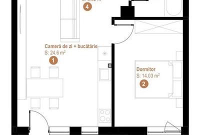 Apartament cu 2 camere circular, mobilat în Florești - 9