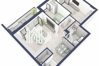 Apartament 3 camere | Balcoane 10.6 mp | Etaj 2 | Turnisor - 5
