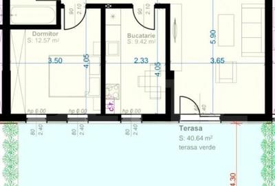 Apartament cu 2 camere, decomandat, 52 mp utili, gradina de - 1