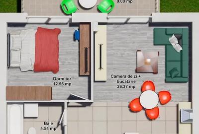 Apartament cu 2 camere decomandat în Ștefăneștii de Jos - 3