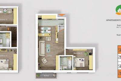 Apartament 4 camere 108mp - 2 nivele - 5