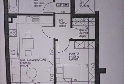 Apartament 2 camere open space Tractorul Coresi - complex Grandis, parcare, etaj 4,8 8. Particular - 1