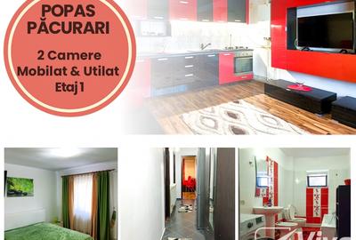 Apartament cu 2 camere semidecomandat, mobilat în Păcurari