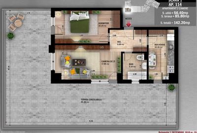 Neofort 50 Titan Apartament langa metrou cu terasa superba - 22