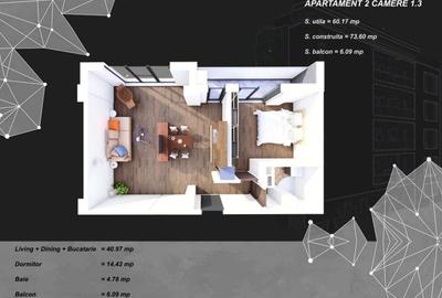 Tomis Plus  2 camere  66 mp  et. 3  lift  încălzire pardoseală  la cheie - 8