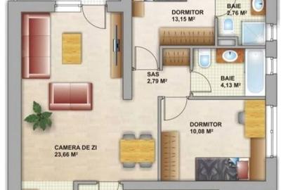 Apartament cu 3 camere decomandat în Titan - 5