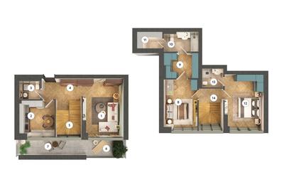 Duplex cu 3 camere - Tip D3D1 - 2