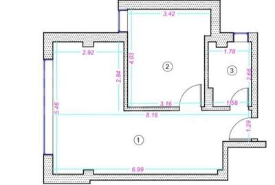 Apartament cu 2 camere semidecomandat în Florești