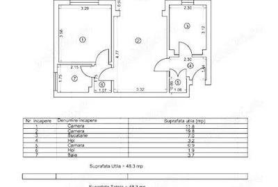 Apartament cu 2 camere semidecomandat în Tomis I - 1