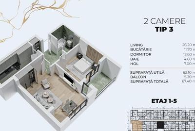 15 Minute Metrou Berceni - 2 Camere Etaj Intermdiar - 1