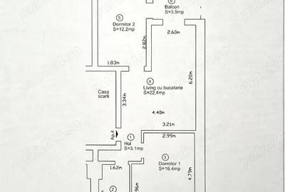 Apartament cu 3 camere decomandat în Moșnița Nouă - 9