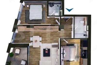 Apartament de vanzare, cu 3 camere, 69 mp, zona Torontalului - 1