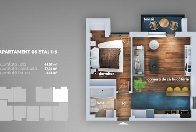 Apartament 2 camere | Berceni | Aparatori | Mobilat utilat | Centrala | Metrou - 8