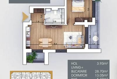 Apartament cu 2 camere semidecomandat în Theodor Pallady - 3