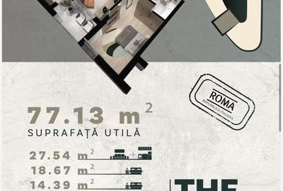 Apartament cu 3 camere semidecomandat în Florești