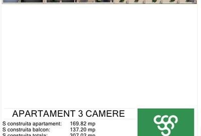 Apartament cu 3 camere decomandat în Viilor