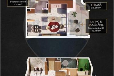 Apartament cu 2 camere semidecomandat în Voluntari - 2