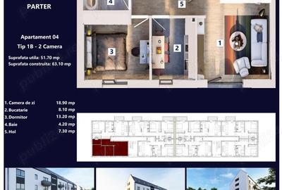 Apartament cu 2 camere în Râșnov