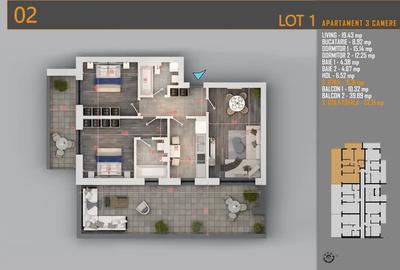 Apartament cu 3 camere decomandat în Theodor Pallady - 2
