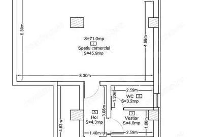 Spațiu comercial, de 71 mp, în Central - 1