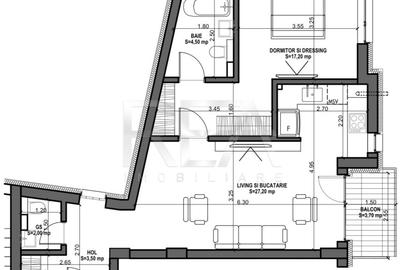 Apartament cu 2 camere semidecomandat în Moșilor - 2