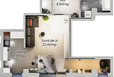 Apartament 1 camera - spatios intr-un complex rezidential nou din Podu Ros - 11