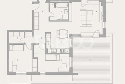 Penthouse 107 mp utili 2 terase 32 mp fiecare zona Turnisor Sibiu - 3