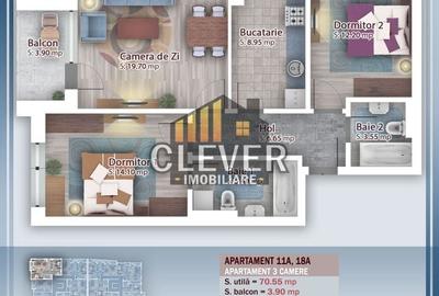 Promo 3 Camere Incalzire prin Pardoseala 2 bai Metrou Teclu