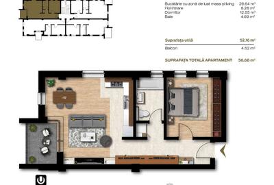 Apartament cu 2 camere în Unirii - 3