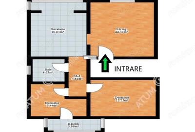 Apartament cu 3 camere 2 balcoane situat in zona Terezian din Sibiu - 11