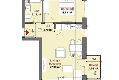 Vanzare apartament 2 camere Studio Exigent Faza 5 - 2
