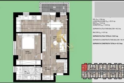 Apartament cu 2 camere decomandat în Otopeni - 1