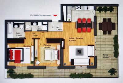 Parcul Privighetorilor- Apartament 3 camere cu terasa de 49 mp - 16