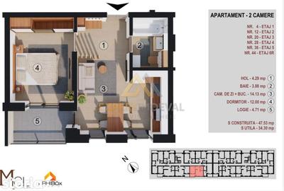Apartament cu 2 camere în Gării - 1