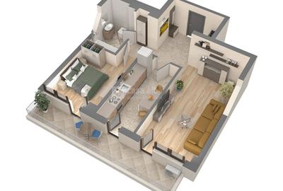 Apartament 2 camere, bloc nou, Podu Ros, intabulat - 4