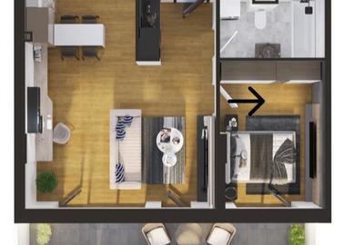 Apartament cu 2 camere semidecomandat în Exterior Vest - 2