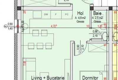 Apartament 3 camere 62mp etaj 1 cartier Davinci Cristian - 7