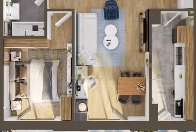 Apartament semifinisat - 2 camere I 54mp I Balcon I Parcare - Fabricii - 6