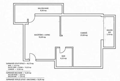 Apartament cu 2 camere semidecomandat în Sebastian