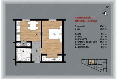 Apartament cu 2 camere nedecomandat în Central - 3