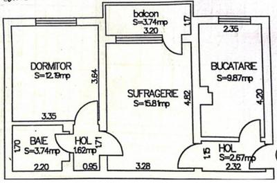 Apartament cu 2 camere semidecomandat în Tomis III - 14
