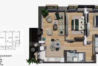 Apartament cu 3 camere decomandat în Valea Rosie - 2