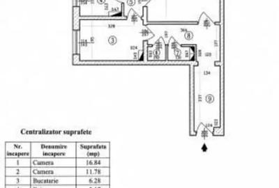 Apartament cu 2 camere decomandat în Central