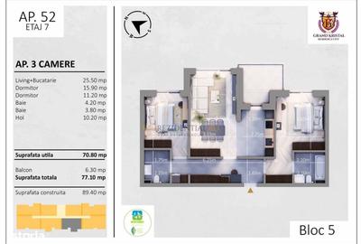 Apartament cu 3 camere în Sud - 5