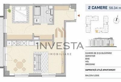 Apartament cu 2 camere semidecomandat, mobilat în Central - 2