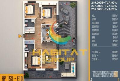 Titan 4 camere decomandat 177 mp + terasa 79 mp PREMIUM - 2